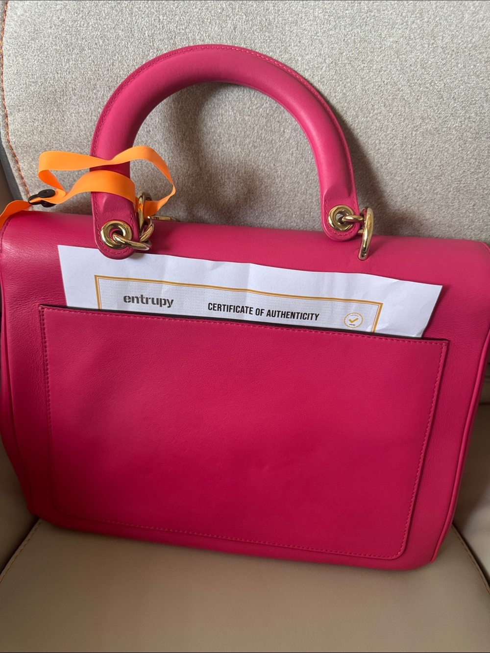 Be Dior Large Leather Top-Handle Satchel with Gold Hardware - Picture 6 of 11